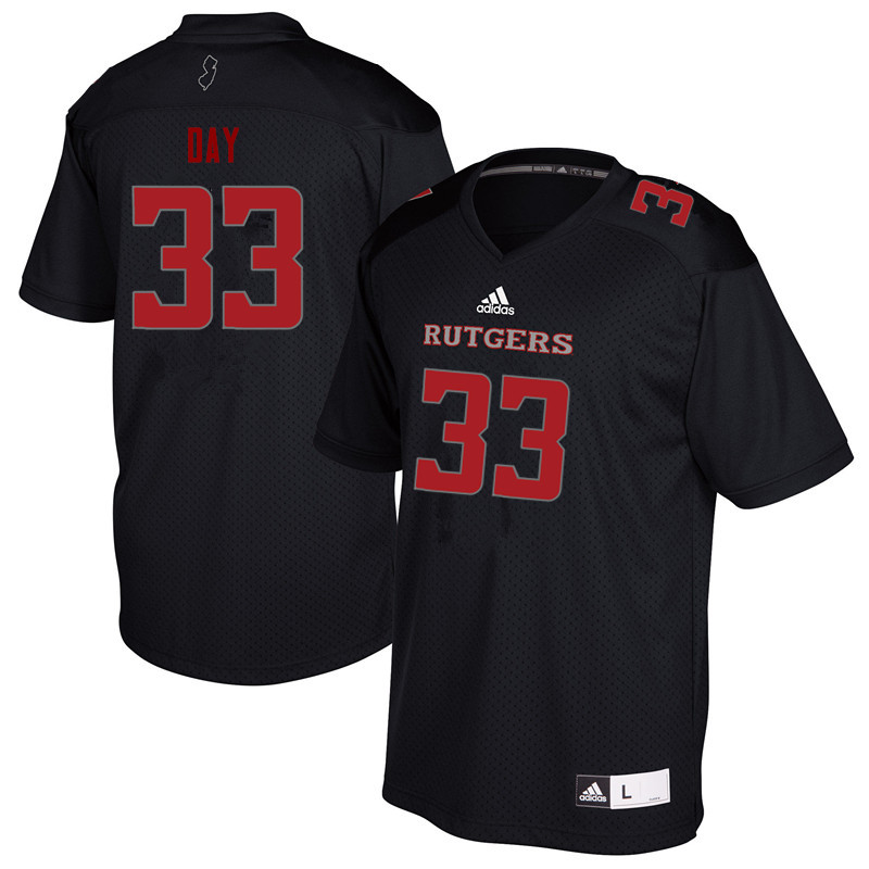 Men #33 Parker Day Rutgers Scarlet Knights College Football Jerseys Sale-Black